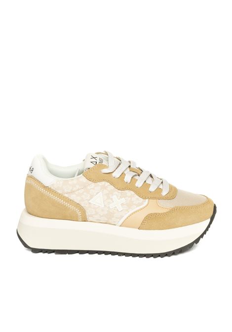 Beige flower big ally sneaker SUN 68 | Z35209BIGALLYFLOWER-16